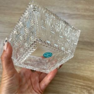 NEW Tiffany & Co Crystal Woven Basket Dish